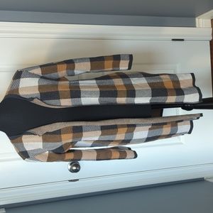 Loft Plaid Longline Cardigan